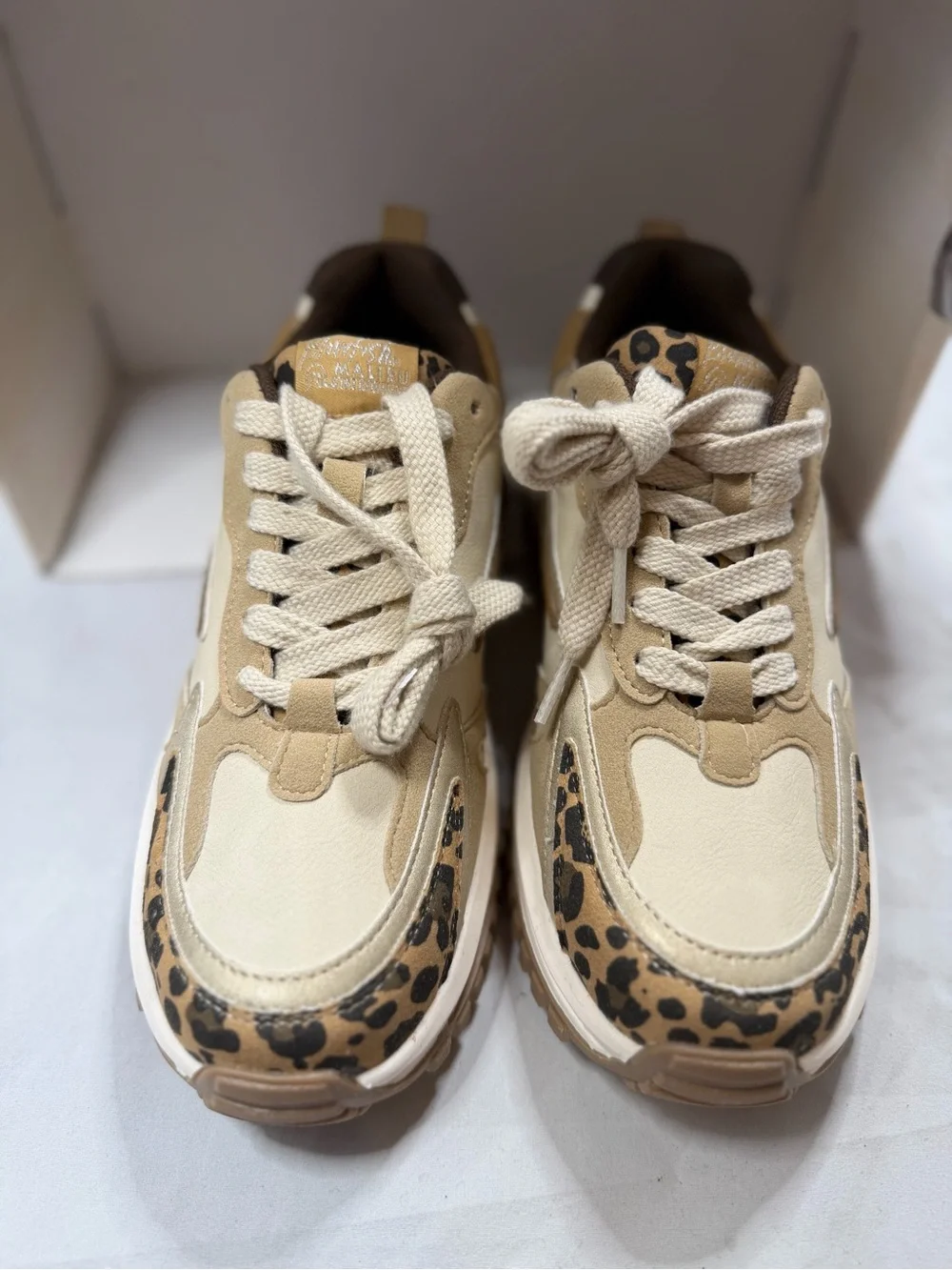 Blowfish Malibu Leo Gold Leopard Chunky Platform Sneakers 6.5 NWT